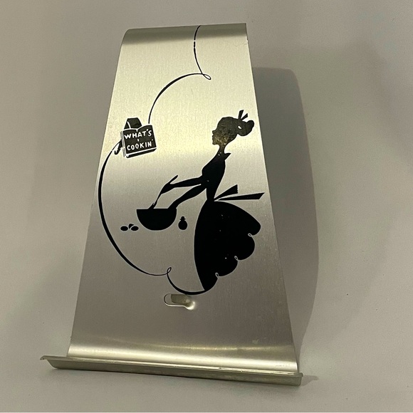 Vintage Other - VTG 60s Aluminum Cookbook Stand ‘What’s Cookin' cookbook holder - Retro Kitchen